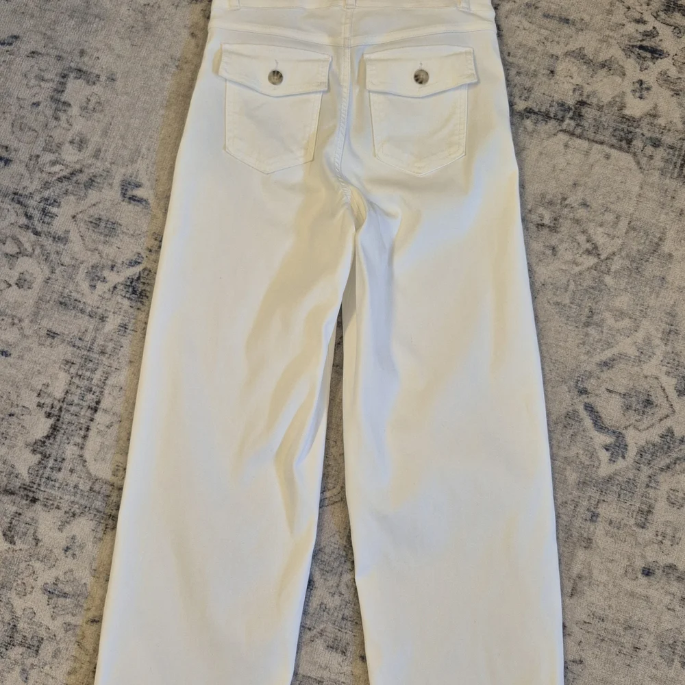 SPANX Twill Cropped Wide Leg Pant Bright White Size M - Picture 6 of 6